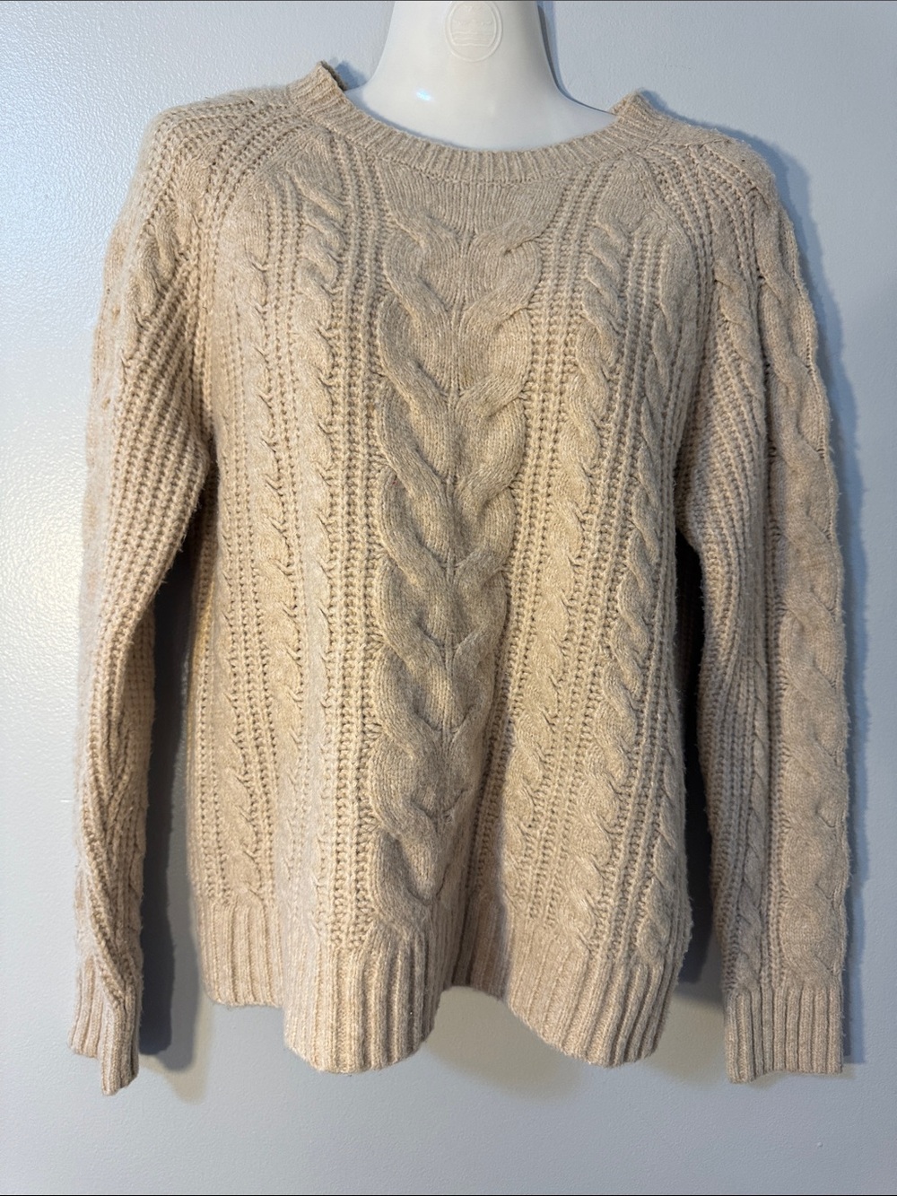 Rachel Zoe Cable Knit Crewneck Sweater - Cream